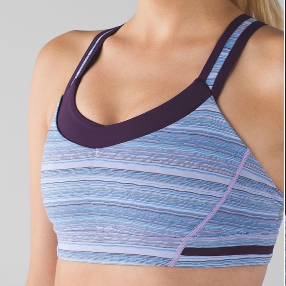 Lululemon Rack Pack Sports Bra Wave Twist Lilac Caspian Blue / Deep Zinfandel - Picture 3 of 12